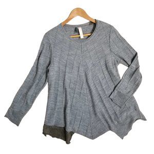 Ischiko Asymmetrical Wool Blend Sweater Gray Sz 0